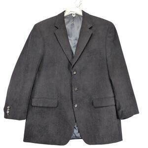 Ralph Lauren Black Corduroy Sports Coat Men's 44L Blazer Jacket Academia Classic